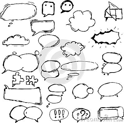 Dialogue boxes and balloons in different shapes. Vector Illustration